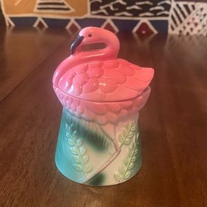 Vintage ,Mid-Century Art Deco Style Ceramic Pink Flamingo SUGAR CREAMER